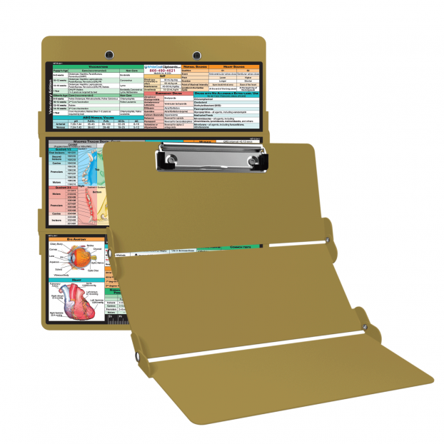 WhiteCoat Clipboard® Trifold - Tactical Brown Veterinary Medicine Edition